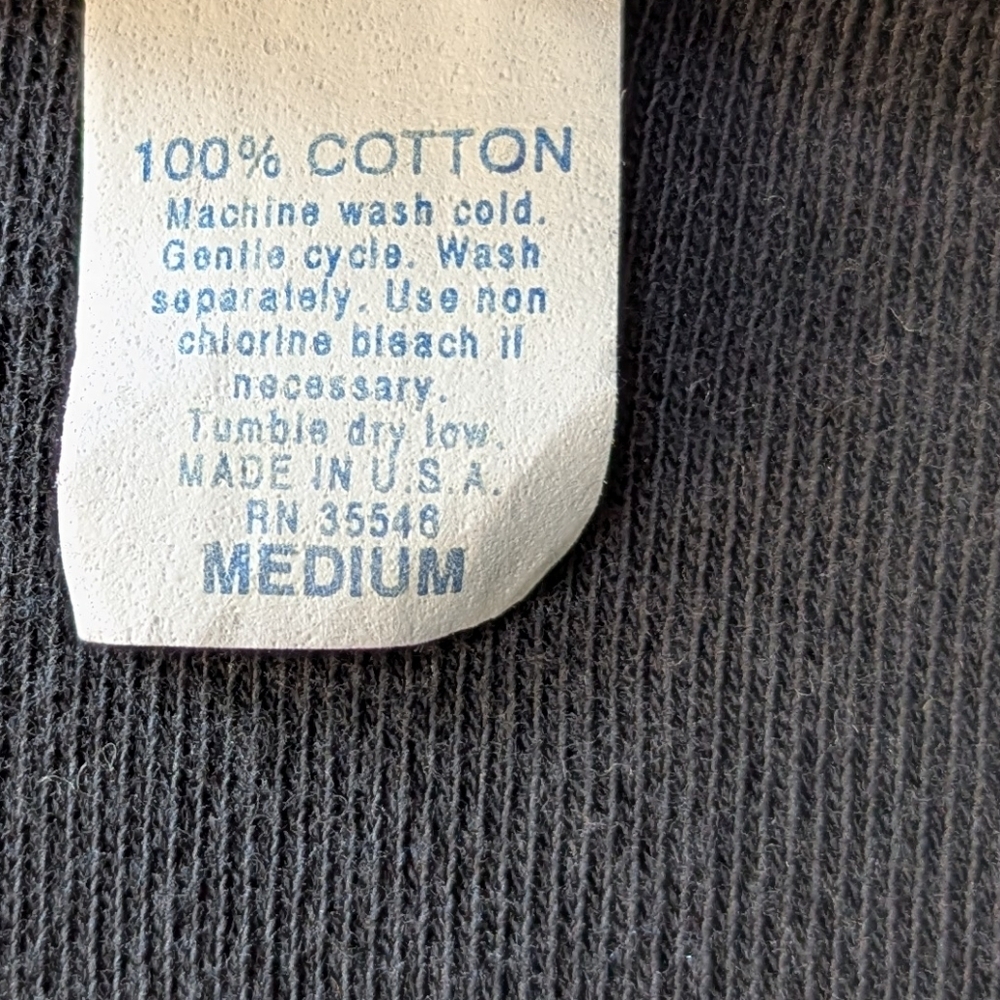 VTG 80s 100% Cotton Black Button Front Maxi Tank Dress Size Medium Made in USA - Picture 4 of 6